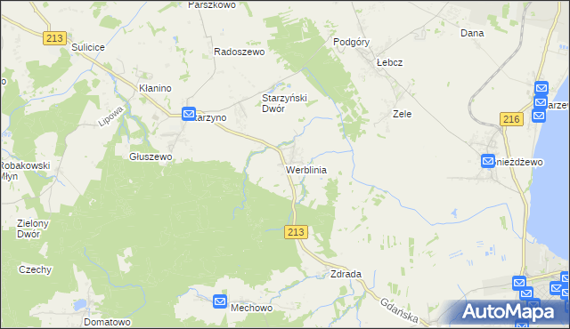 mapa Werblinia, Werblinia na mapie Targeo