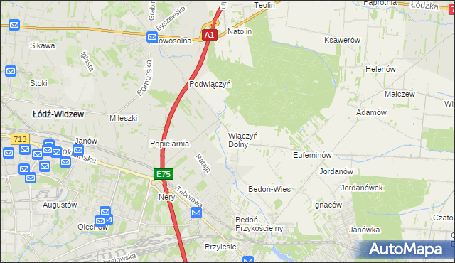 mapa Wiączyń Dolny, Wiączyń Dolny na mapie Targeo