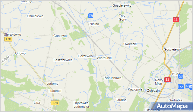mapa Wiardunki, Wiardunki na mapie Targeo