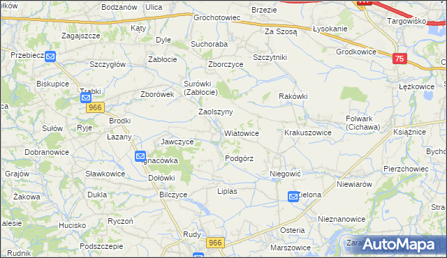 mapa Wiatowice, Wiatowice na mapie Targeo