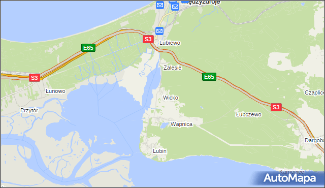 mapa Wicko gmina Międzyzdroje, Wicko gmina Międzyzdroje na mapie Targeo