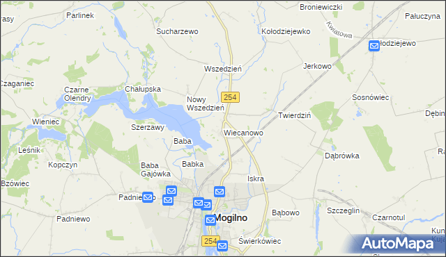 mapa Wiecanowo, Wiecanowo na mapie Targeo