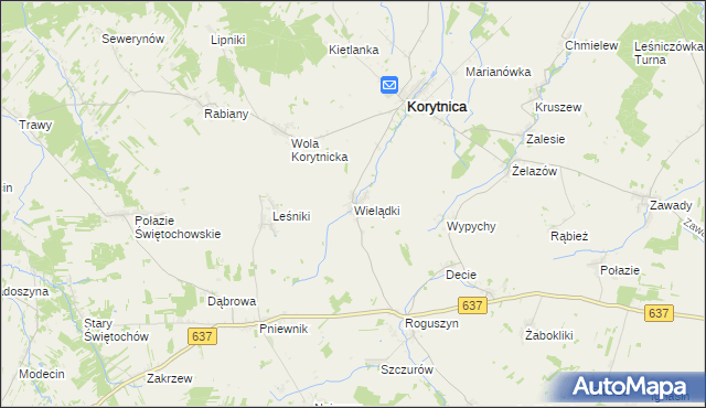 mapa Wielądki, Wielądki na mapie Targeo