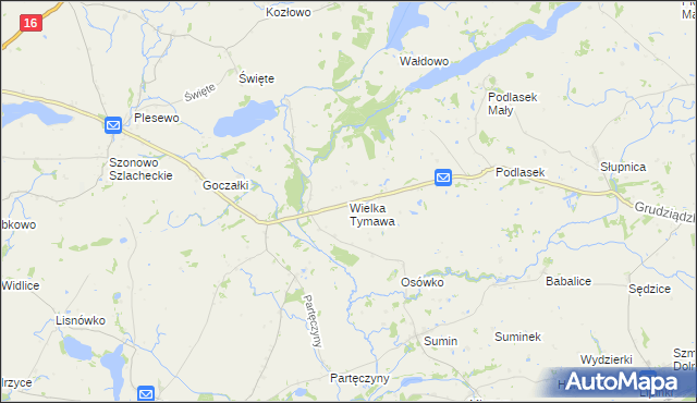 mapa Wielka Tymawa, Wielka Tymawa na mapie Targeo