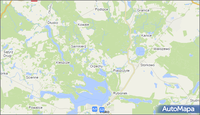 mapa Wierzchucice gmina Ińsko, Wierzchucice gmina Ińsko na mapie Targeo