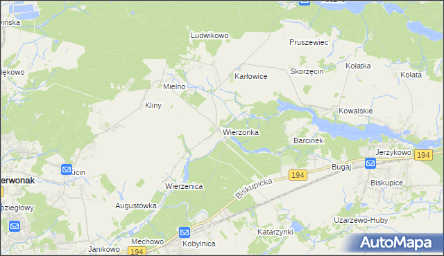 mapa Wierzonka, Wierzonka na mapie Targeo