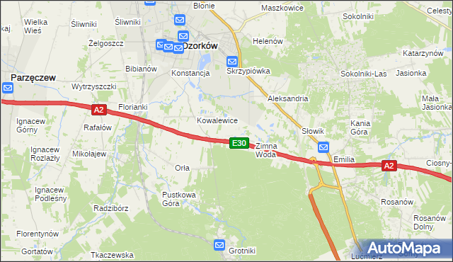 mapa Wiktorów gmina Zgierz, Wiktorów gmina Zgierz na mapie Targeo