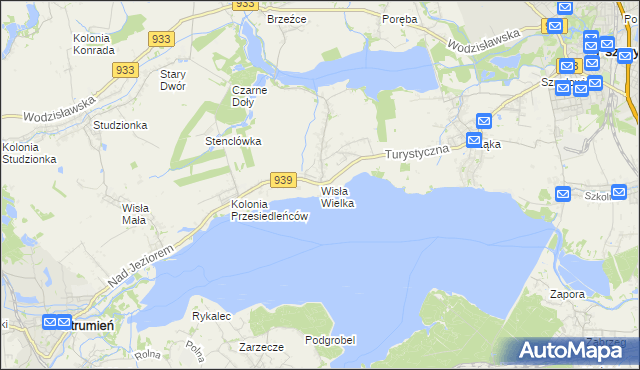 mapa Wisła Wielka, Wisła Wielka na mapie Targeo
