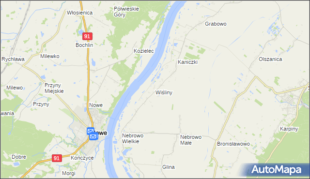 mapa Wiśliny, Wiśliny na mapie Targeo