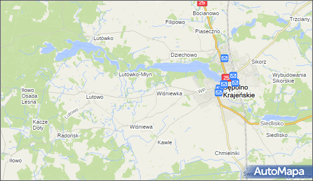 mapa Wiśniewka, Wiśniewka na mapie Targeo