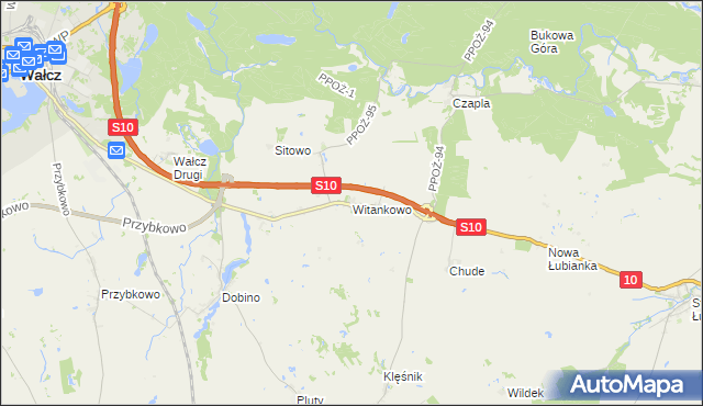 mapa Witankowo, Witankowo na mapie Targeo