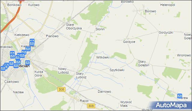 mapa Witkówki, Witkówki na mapie Targeo