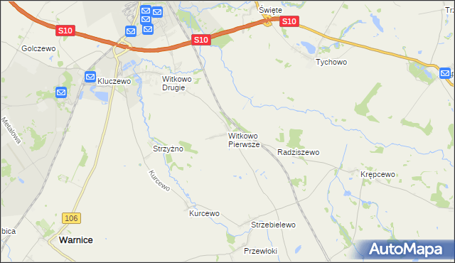 mapa Witkowo Pierwsze, Witkowo Pierwsze na mapie Targeo