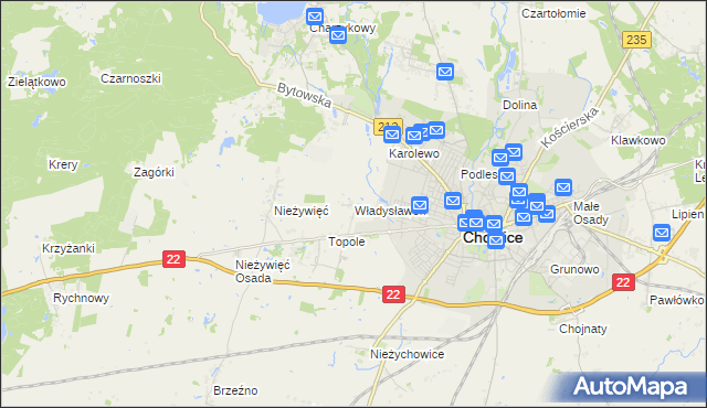 mapa Władysławek, Władysławek na mapie Targeo