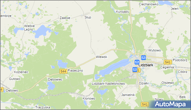 mapa Wlewsk, Wlewsk na mapie Targeo