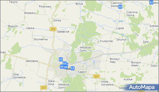 mapa Włodków Dolny, Włodków Dolny na mapie Targeo