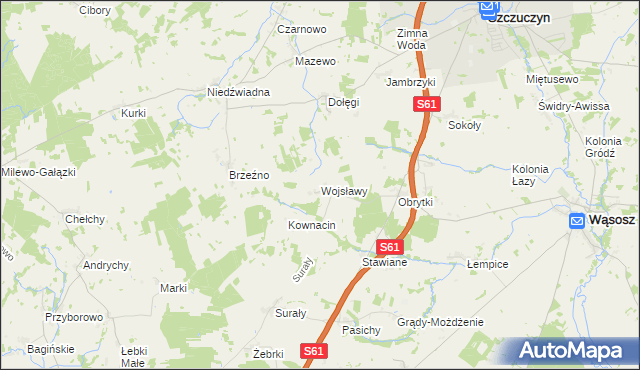 mapa Wojsławy, Wojsławy na mapie Targeo