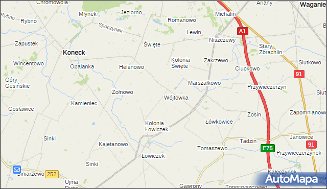 mapa Wójtówka gmina Bądkowo, Wójtówka gmina Bądkowo na mapie Targeo