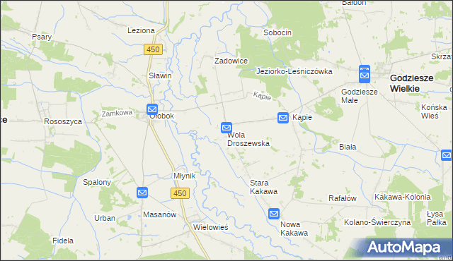 mapa Wola Droszewska, Wola Droszewska na mapie Targeo