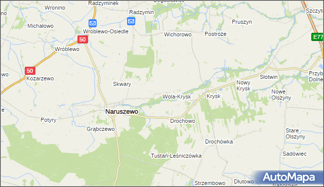 mapa Wola-Krysk, Wola-Krysk na mapie Targeo