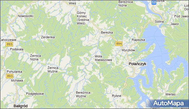 mapa Wola Matiaszowa, Wola Matiaszowa na mapie Targeo