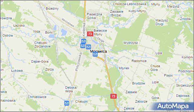 mapa Wola Morawicka, Wola Morawicka na mapie Targeo