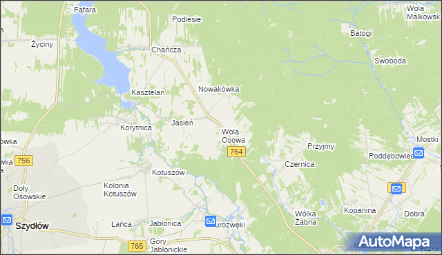 mapa Wola Osowa, Wola Osowa na mapie Targeo