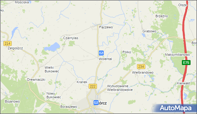 mapa Wolental, Wolental na mapie Targeo