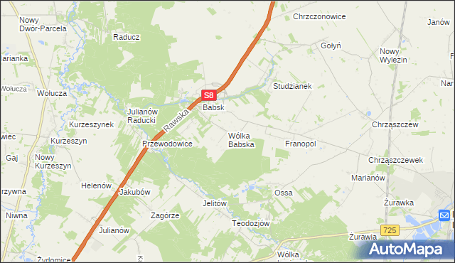 mapa Wólka Babska, Wólka Babska na mapie Targeo