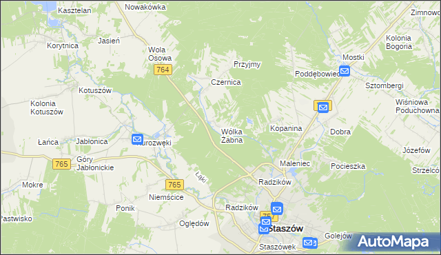 mapa Wólka Żabna, Wólka Żabna na mapie Targeo