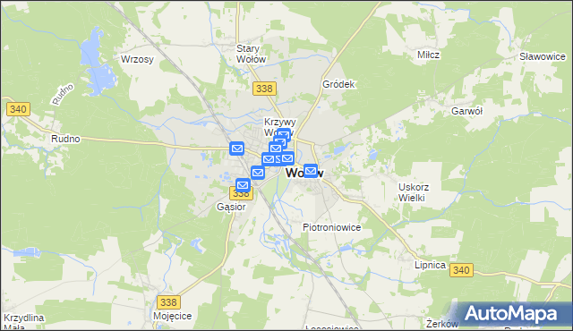 mapa Wołów, Wołów na mapie Targeo