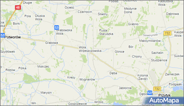 mapa Wrzeszczów, Wrzeszczów na mapie Targeo