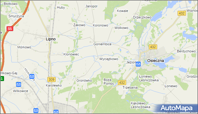 mapa Wyciążkowo, Wyciążkowo na mapie Targeo
