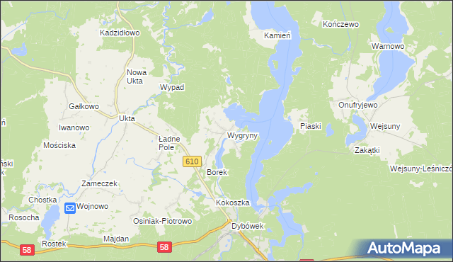 mapa Wygryny, Wygryny na mapie Targeo