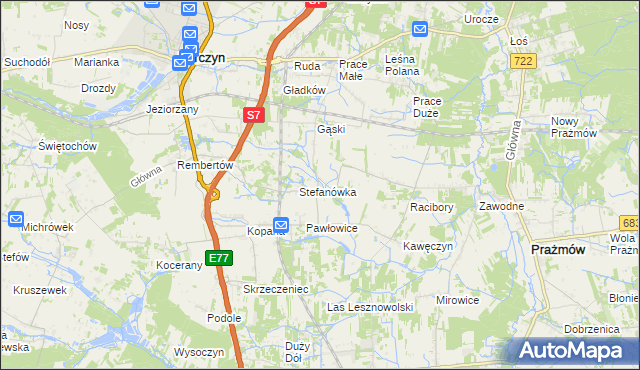 mapa Wylezin gmina Tarczyn, Wylezin gmina Tarczyn na mapie Targeo