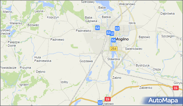 mapa Wyrobki gmina Mogilno, Wyrobki gmina Mogilno na mapie Targeo