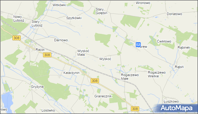 mapa Wyskoć, Wyskoć na mapie Targeo