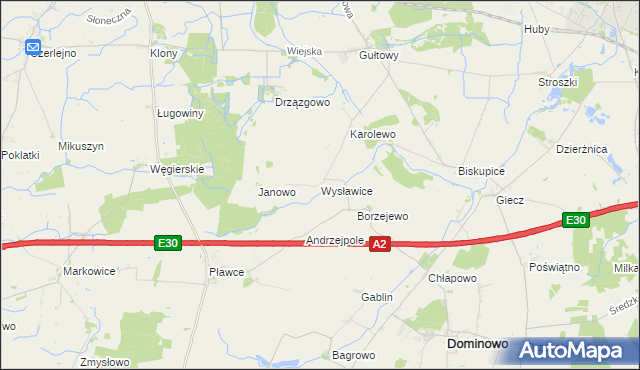 mapa Wysławice, Wysławice na mapie Targeo