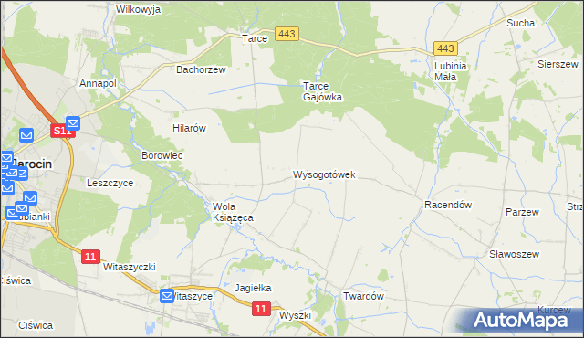 mapa Wysogotówek, Wysogotówek na mapie Targeo