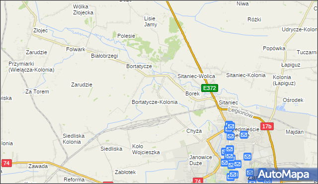 mapa Wysokie gmina Zamość, Wysokie gmina Zamość na mapie Targeo