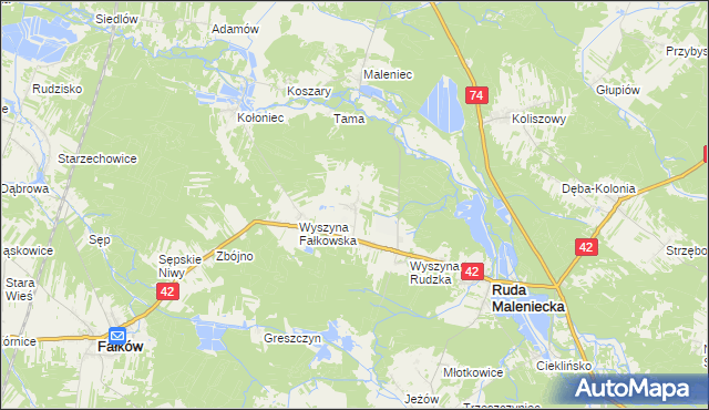 mapa Wyszyna Machorowska, Wyszyna Machorowska na mapie Targeo