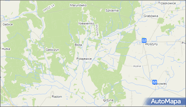 mapa Wyszynki, Wyszynki na mapie Targeo