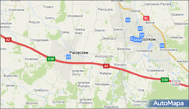 mapa Wytrzyszczki, Wytrzyszczki na mapie Targeo