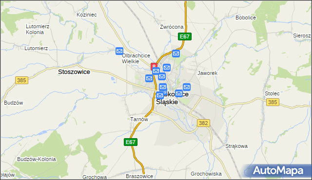 mapa Ząbkowice Śląskie, Ząbkowice Śląskie na mapie Targeo