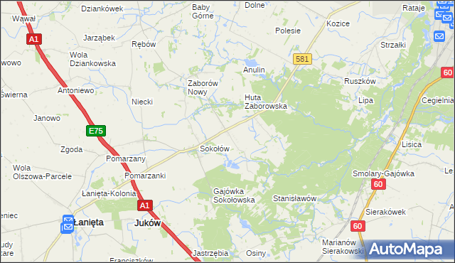 mapa Zaborów Stary, Zaborów Stary na mapie Targeo