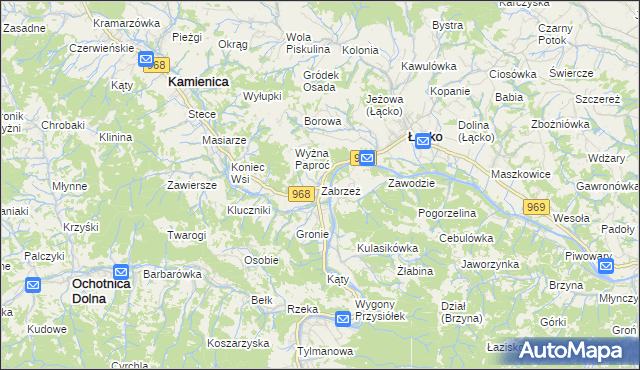 mapa Zabrzeż, Zabrzeż na mapie Targeo