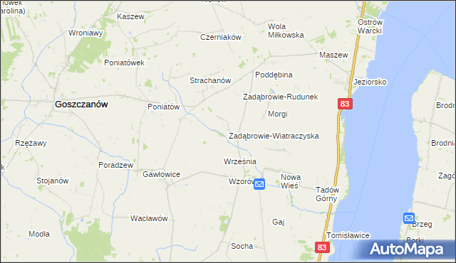 mapa Zadąbrowie-Wiatraczyska, Zadąbrowie-Wiatraczyska na mapie Targeo