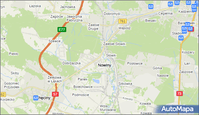 mapa Zagrody gmina Sitkówka-Nowiny, Zagrody gmina Sitkówka-Nowiny na mapie Targeo