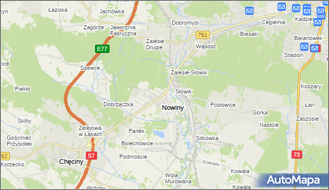 mapa Zagrody gmina Sitkówka-Nowiny, Zagrody gmina Sitkówka-Nowiny na mapie Targeo