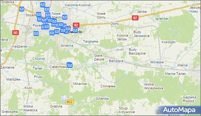 mapa Zakole-Wiktorowo, Zakole-Wiktorowo na mapie Targeo